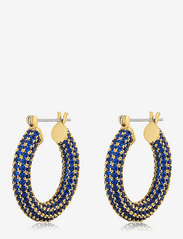Pave Baby Amalfi Hoops- Blue Sapphire- Gold - BLUE SAPPHIRE-GOLD