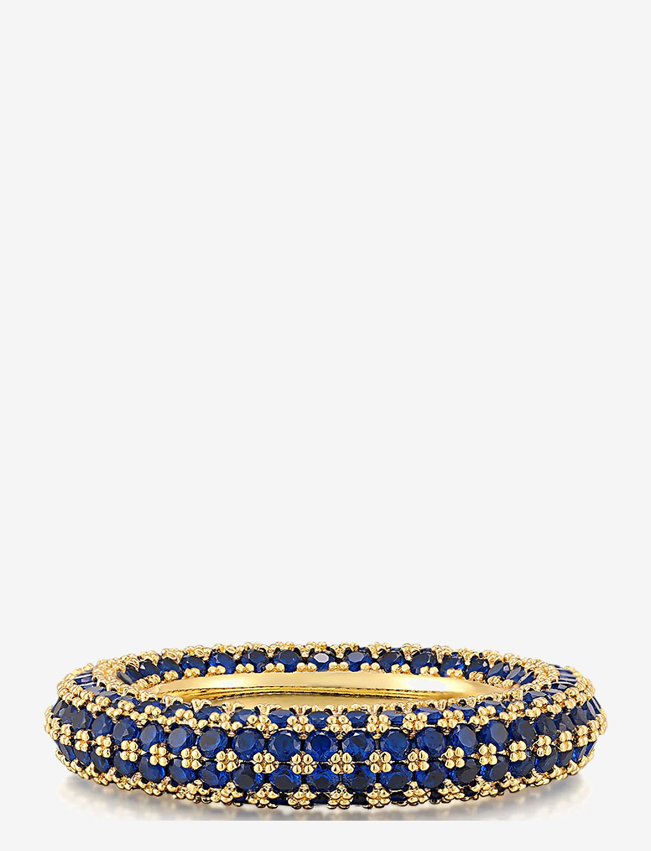 LUV AJ - Pave Amalfi Ring- Blue Sapphire Gold - vakarėlių drabužiai išparduotuvių kainomis - blue sapphire-gold - 0