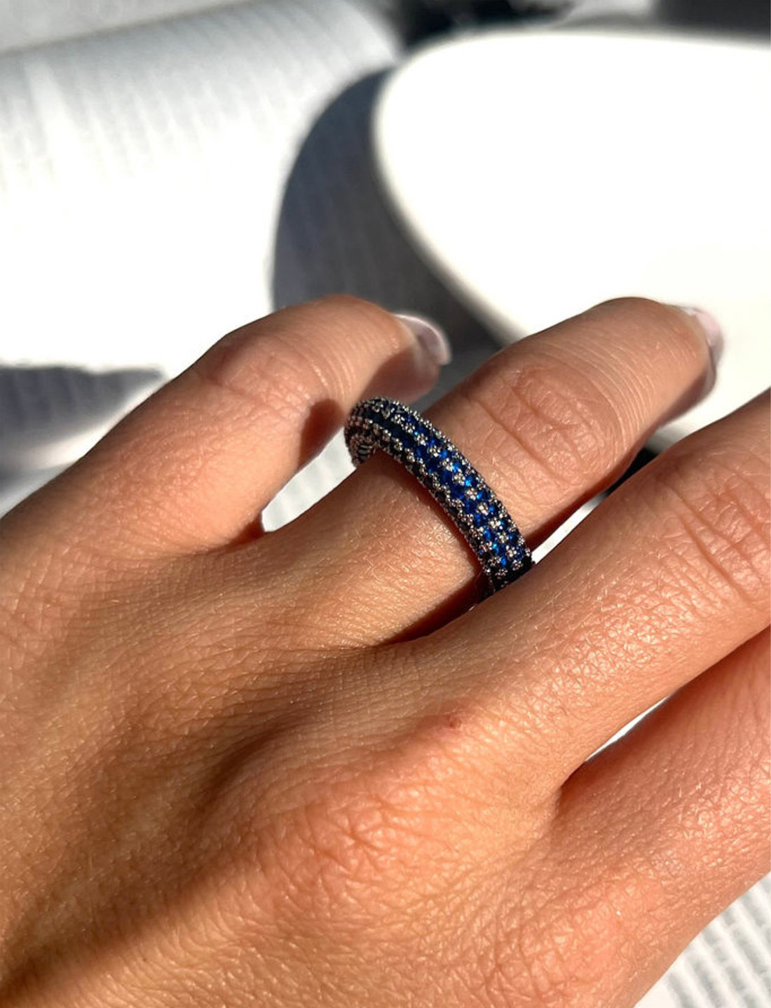 Sapphire pave ring deals