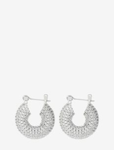 THE PAVE MINI DONUT HOOPS-SILVER, LUV AJ