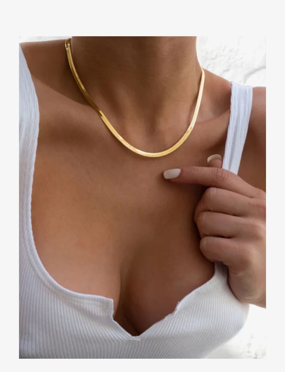LUV AJ - THE CLASSIQUE HERRINGBONE CHAIN-GOLD - halskæder - gold - 1