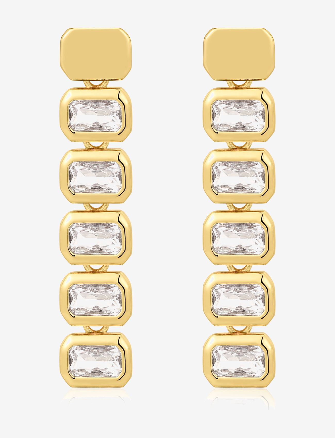 LUV AJ - The Bianca Bezel Drop Studs- Gold - statement-ohrringe - gold - 0