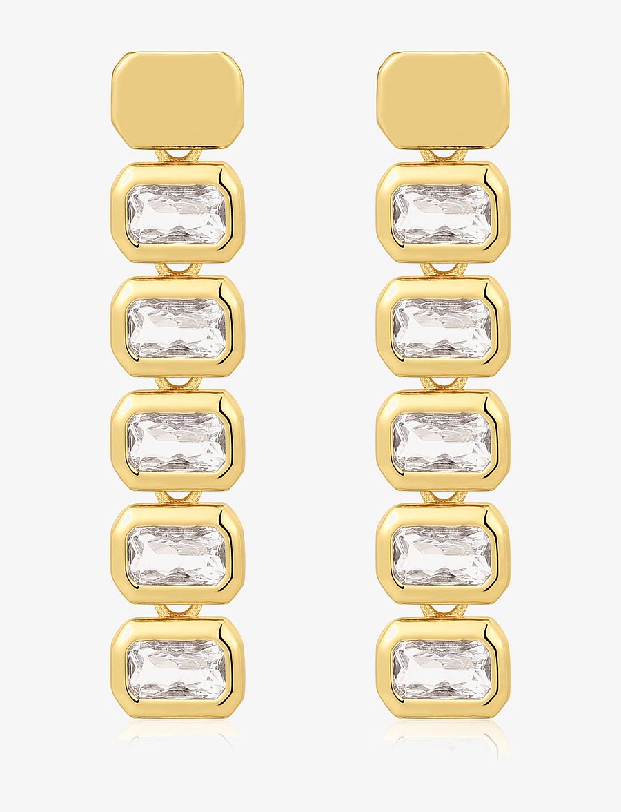 LUV AJ - The Bianca Bezel Drop Studs- Gold - statement-ohrringe - gold - 0
