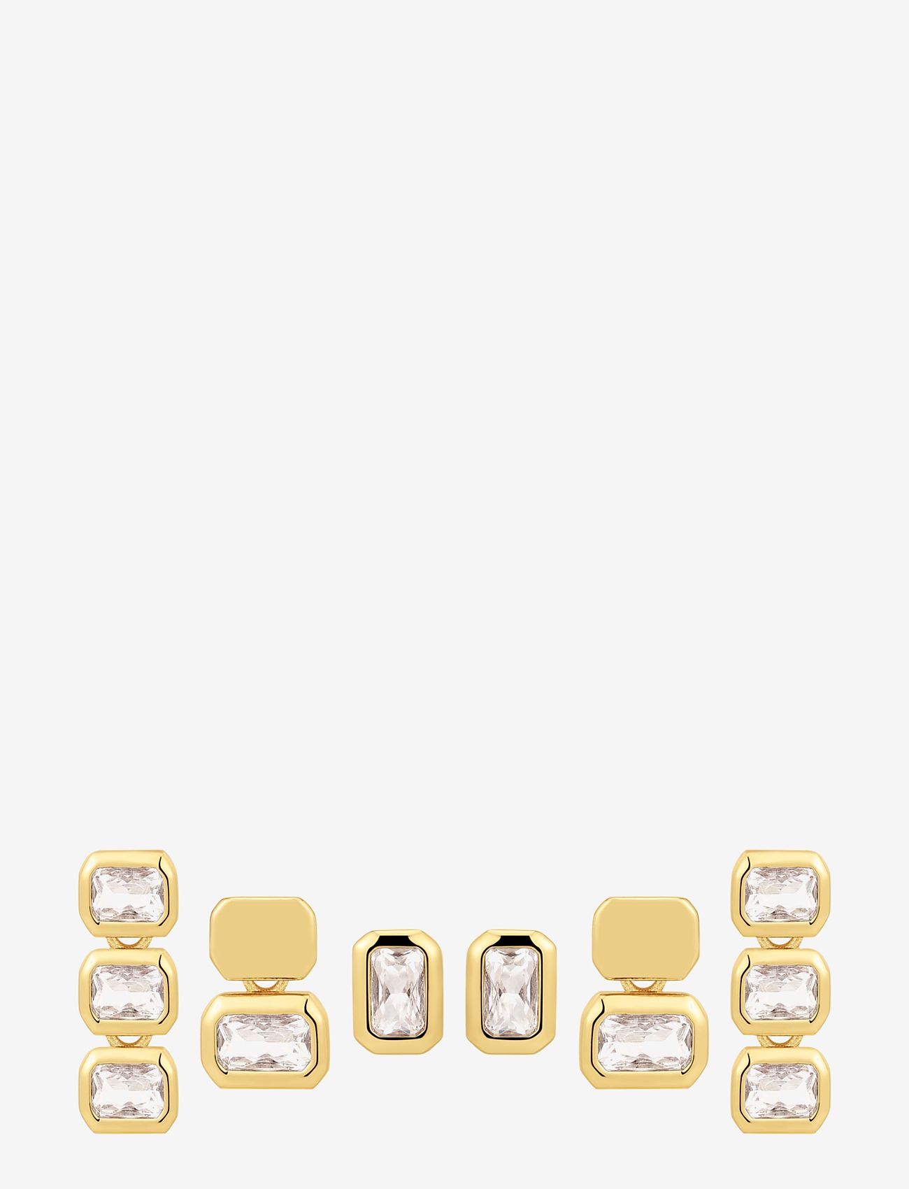 LUV AJ - The Bianca Bezel Studs Set- Gold - Ørestikker - gold - 0