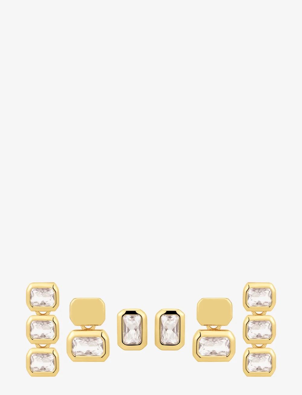 LUV AJ - The Bianca Bezel Studs Set- Gold - Ørestikker - gold - 0