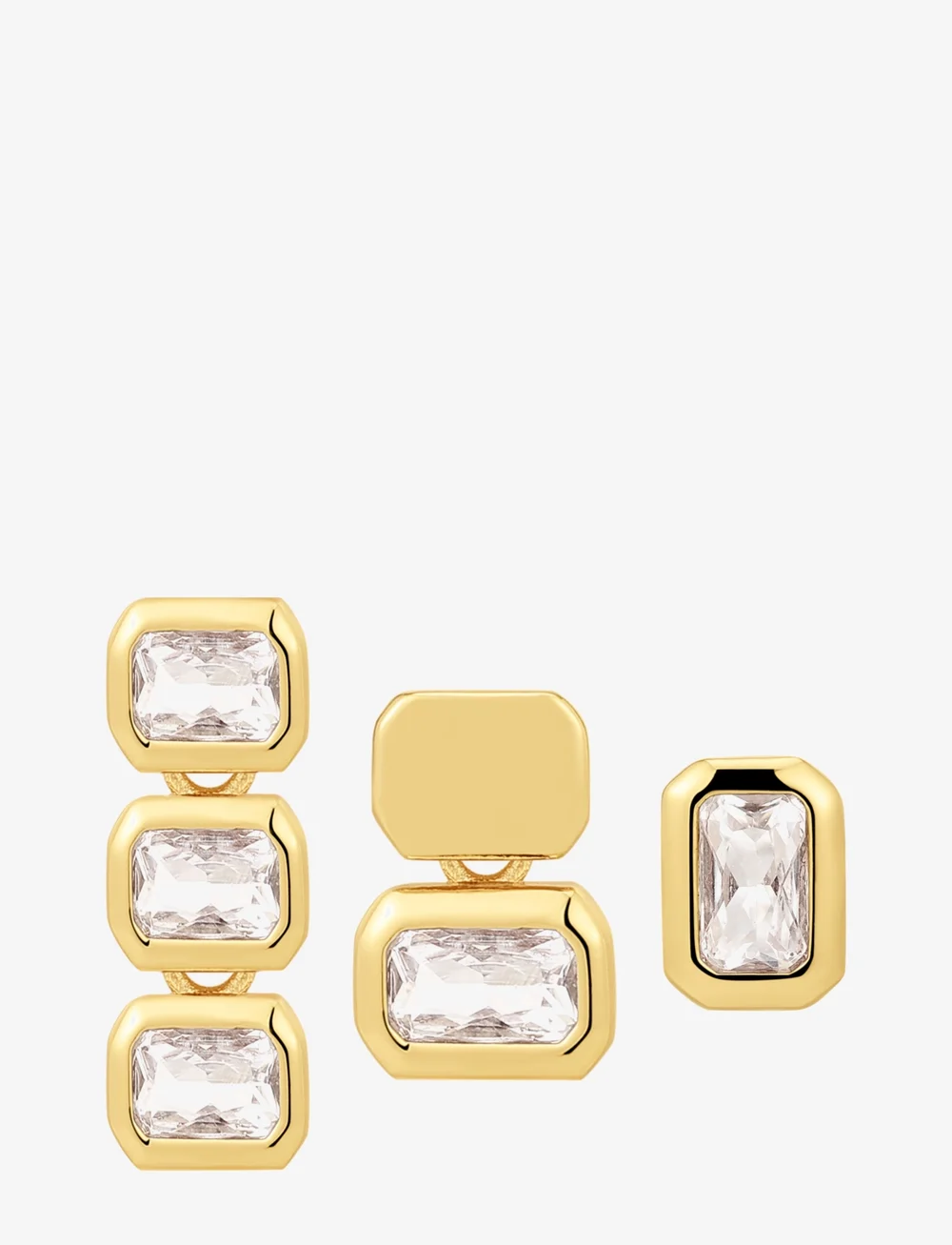 LUV AJ - The Bianca Bezel Studs Set- Gold - Ørestikker - gold - 1