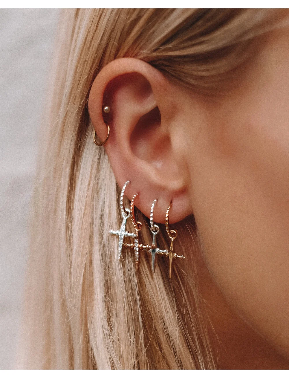 LUV AJ The Mini Cross Hoops silver Hoops Boozt