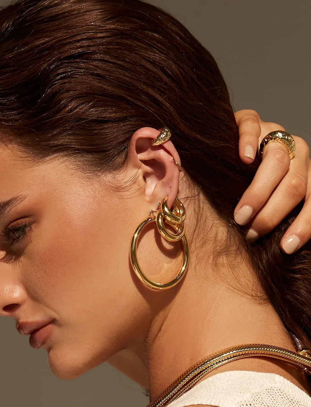 LUV AJ - THE AMALFI TUBE HOOPS-14K ANTIQUE GOLD - creoler & hoops - 14k antique gold - 0