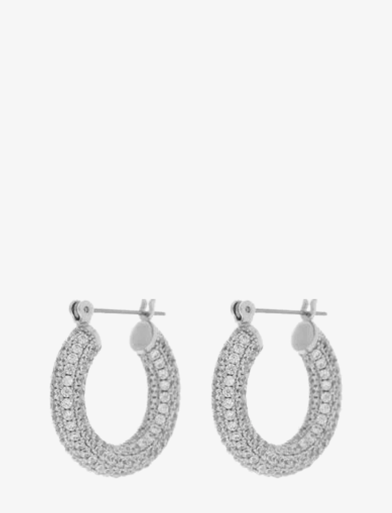 LUV AJ - THE PAVÉ BABY AMALFI HOOPS-SILVER - silver - 0