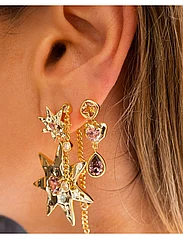 LUV AJ - The Estelle Double Chain Studs- Gold - pendant earrings - gold - 1