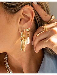 LUV AJ - The Estelle Double Chain Studs- Gold - pendant earrings - gold - 2