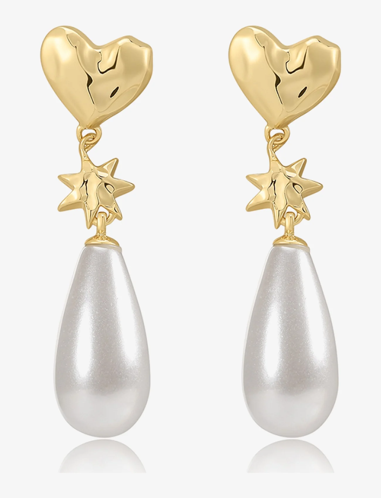 LUV AJ - The Pearl Star Studs- Gold - pearl earrings - gold - 0