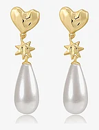 The Pearl Star Studs- Gold - GOLD