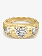 The Bezel Heart Signet Ring- Gold- Size 8 - GOLD