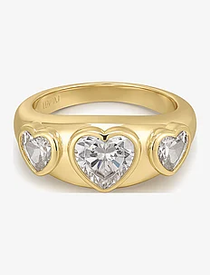 The Bezel Heart Signet Ring- Gold- Size 8, LUV AJ
