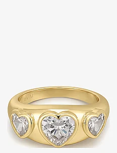 The Bezel Heart Signet Ring- Gold- Size 8, LUV AJ