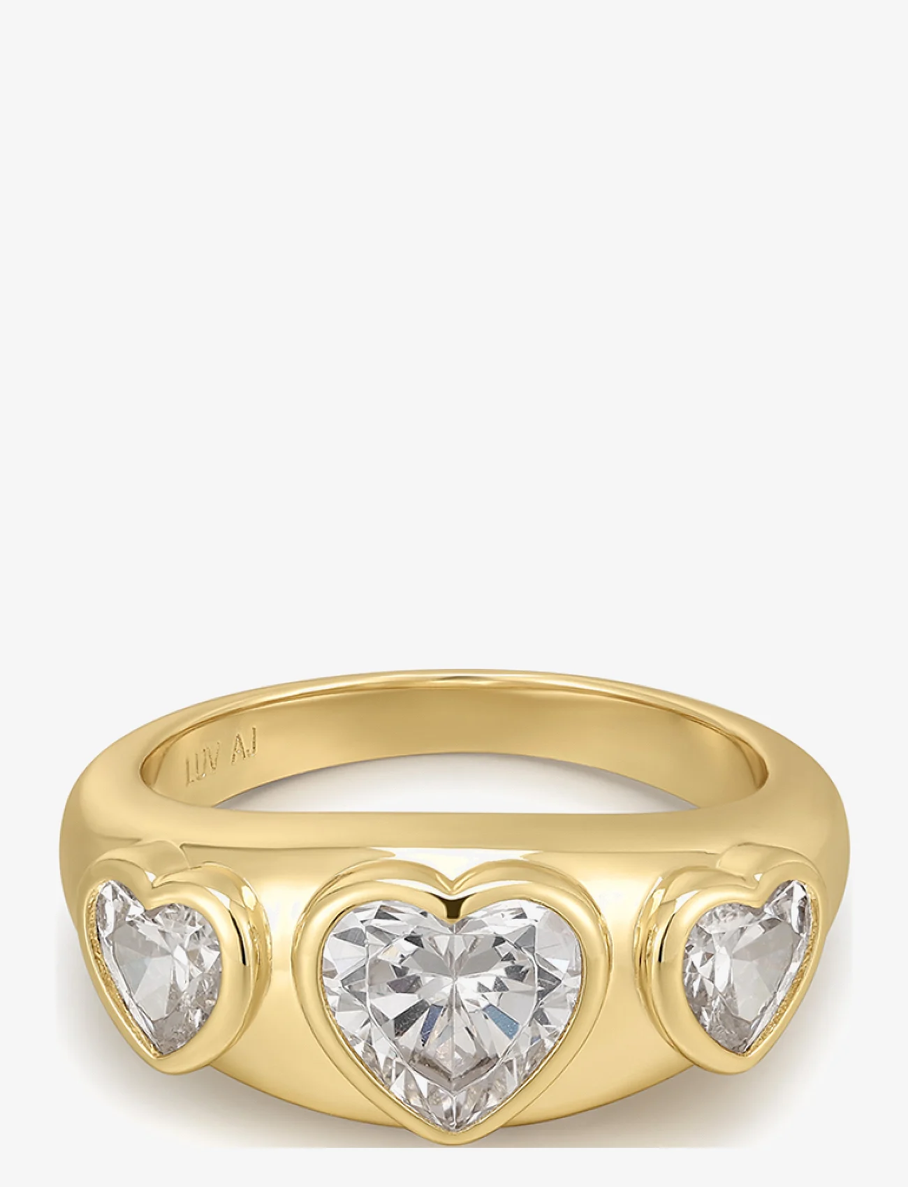 LUV AJ - The Bezel Heart Signet Ring- Gold- Size 8 - festtøj til outletpriser - gold - 0