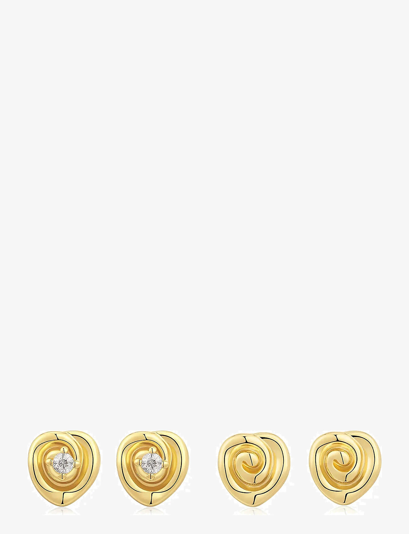 LUV AJ - The Coquille Studs Set- Gold - stud earrings - gold - 0