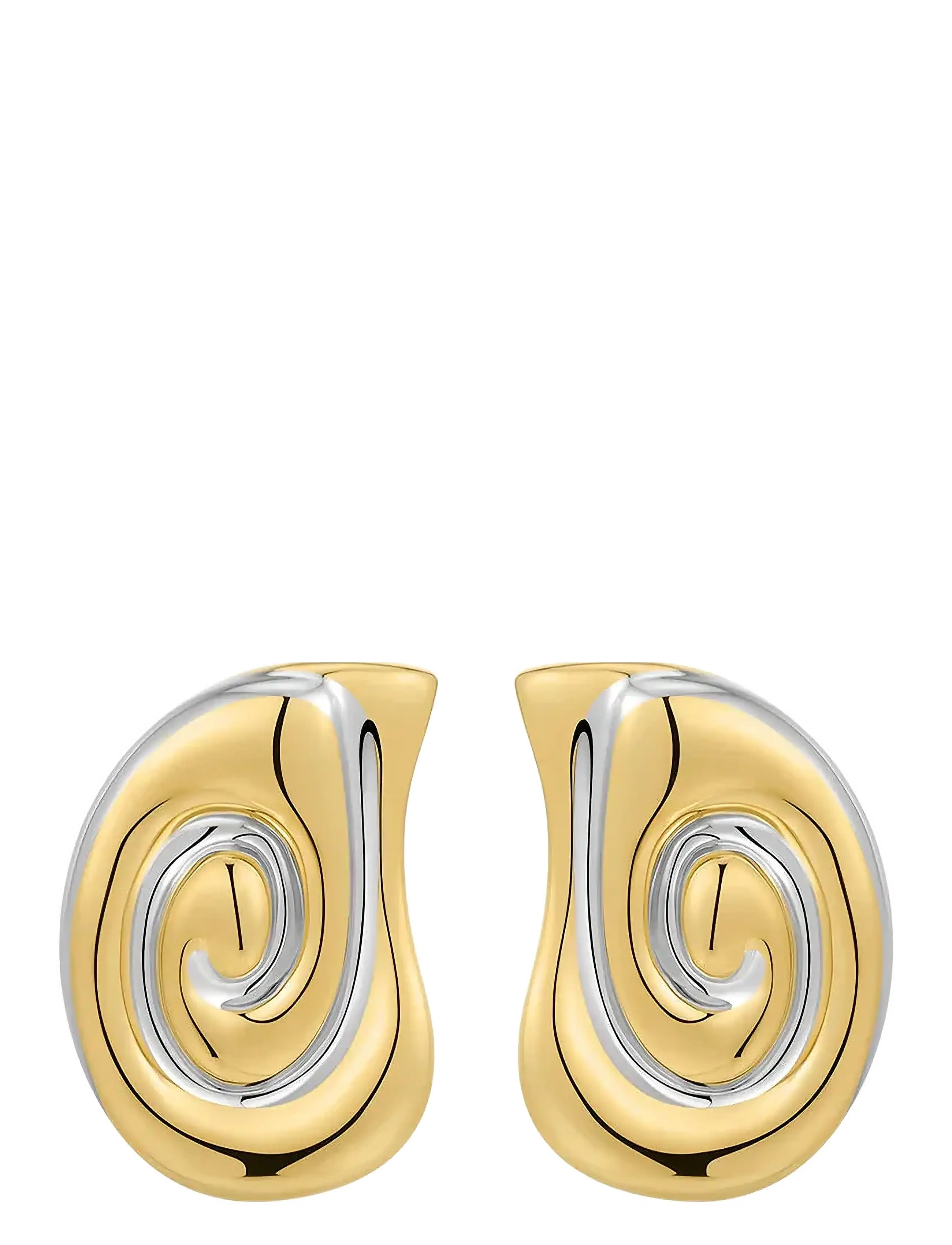 LUV AJ The Two-Tone Coquille Studs, One Size, Gold, Øreringe > Ørestikker, Dame