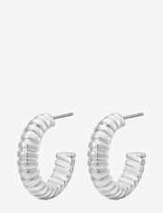 Snake Chain Hoops- Silver - SILVER