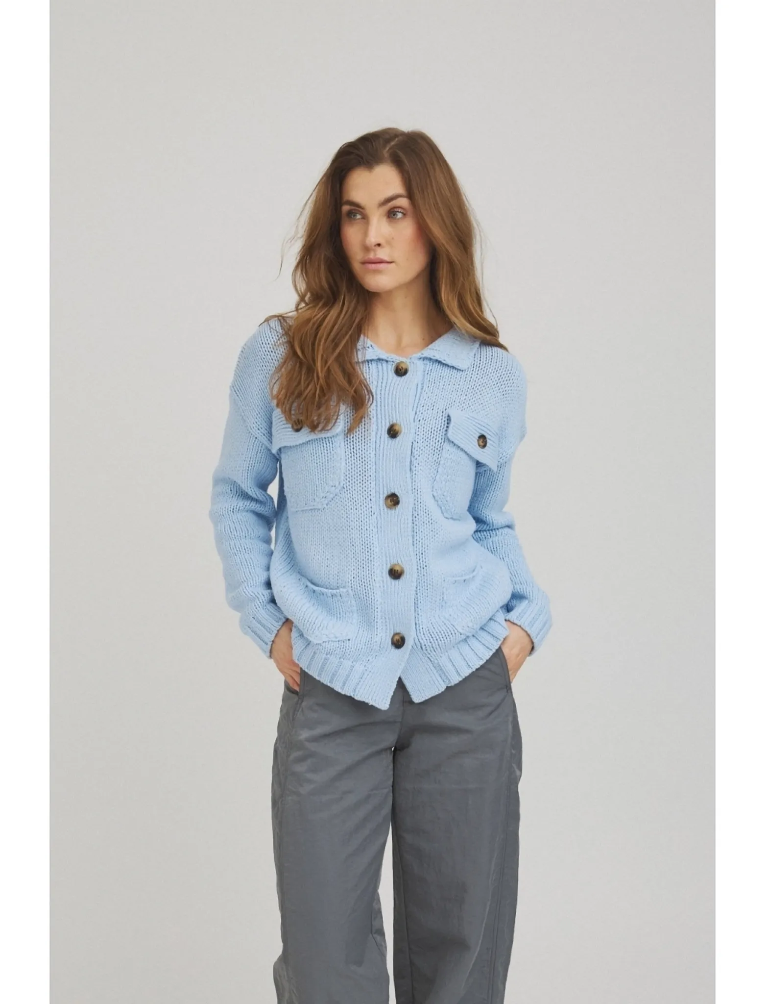 Luxzuz - Beatriz Knit - herbstliche kleidung - cerulean blue - 0