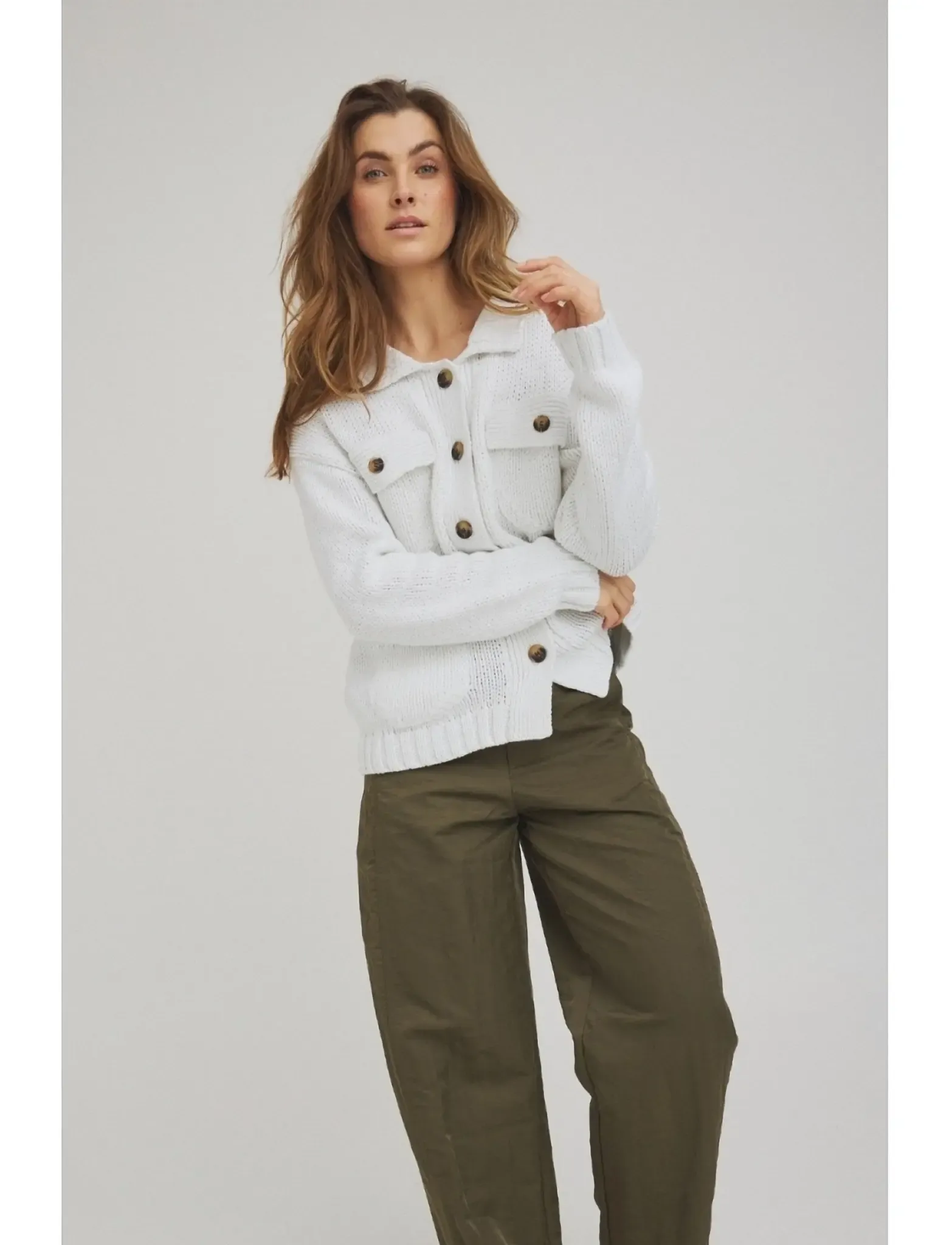 Luxzuz - Beatriz Knit - höstkläder - white - 0