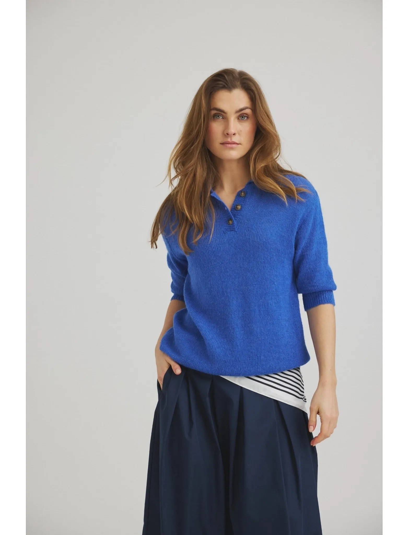 Luxzuz - Benedicta Knit - herbstliche kleidung - palace blue - 0