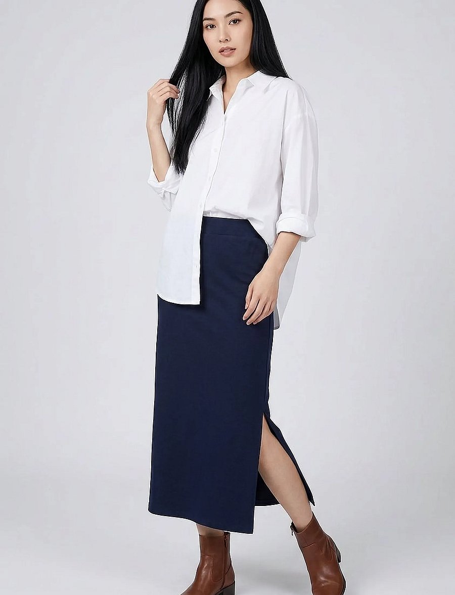 Luxzuz - Barbette Skirt - 575 navy blue - 0