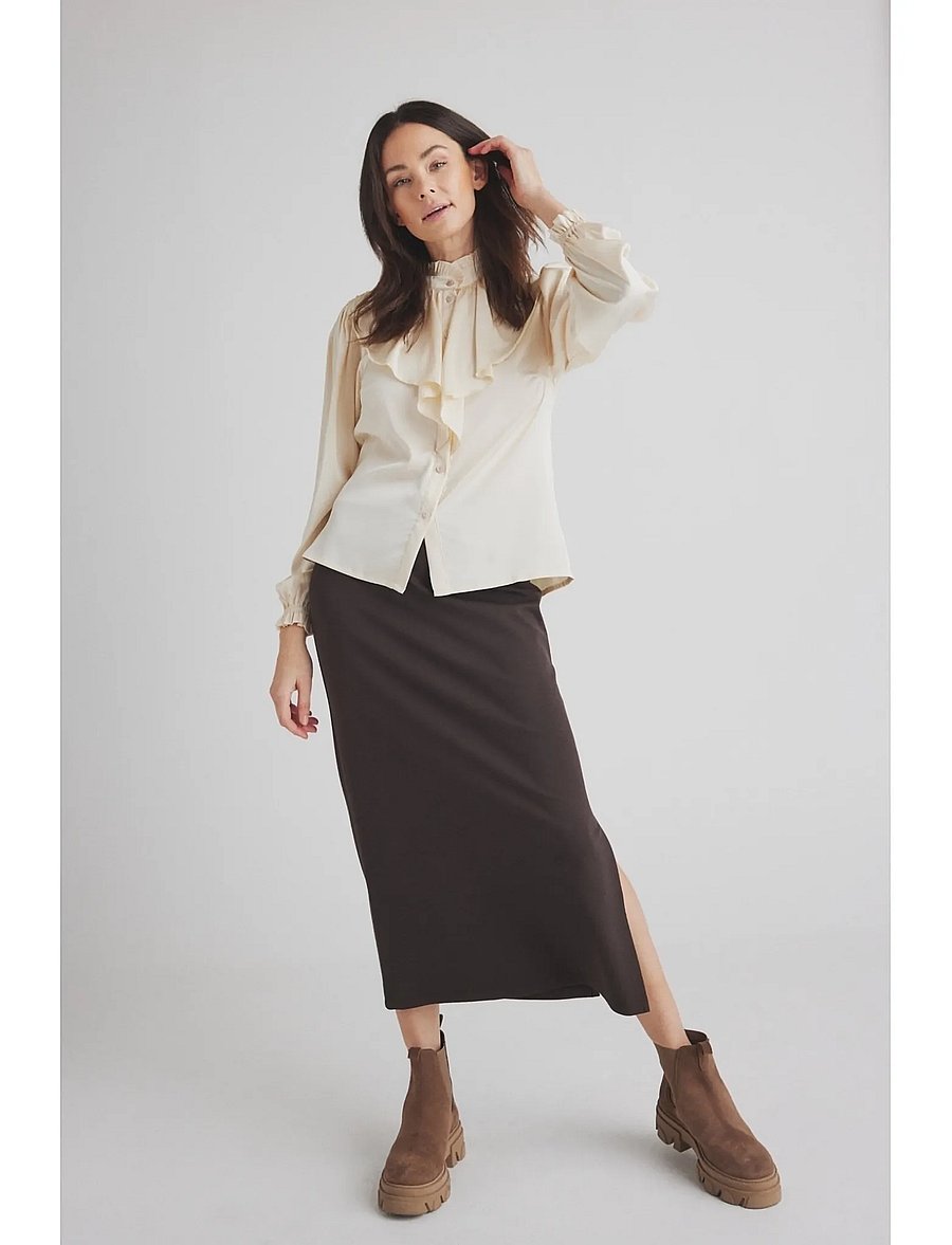 Luxzuz - Barbette Skirt - strickröcke - 799 choco lux - 0