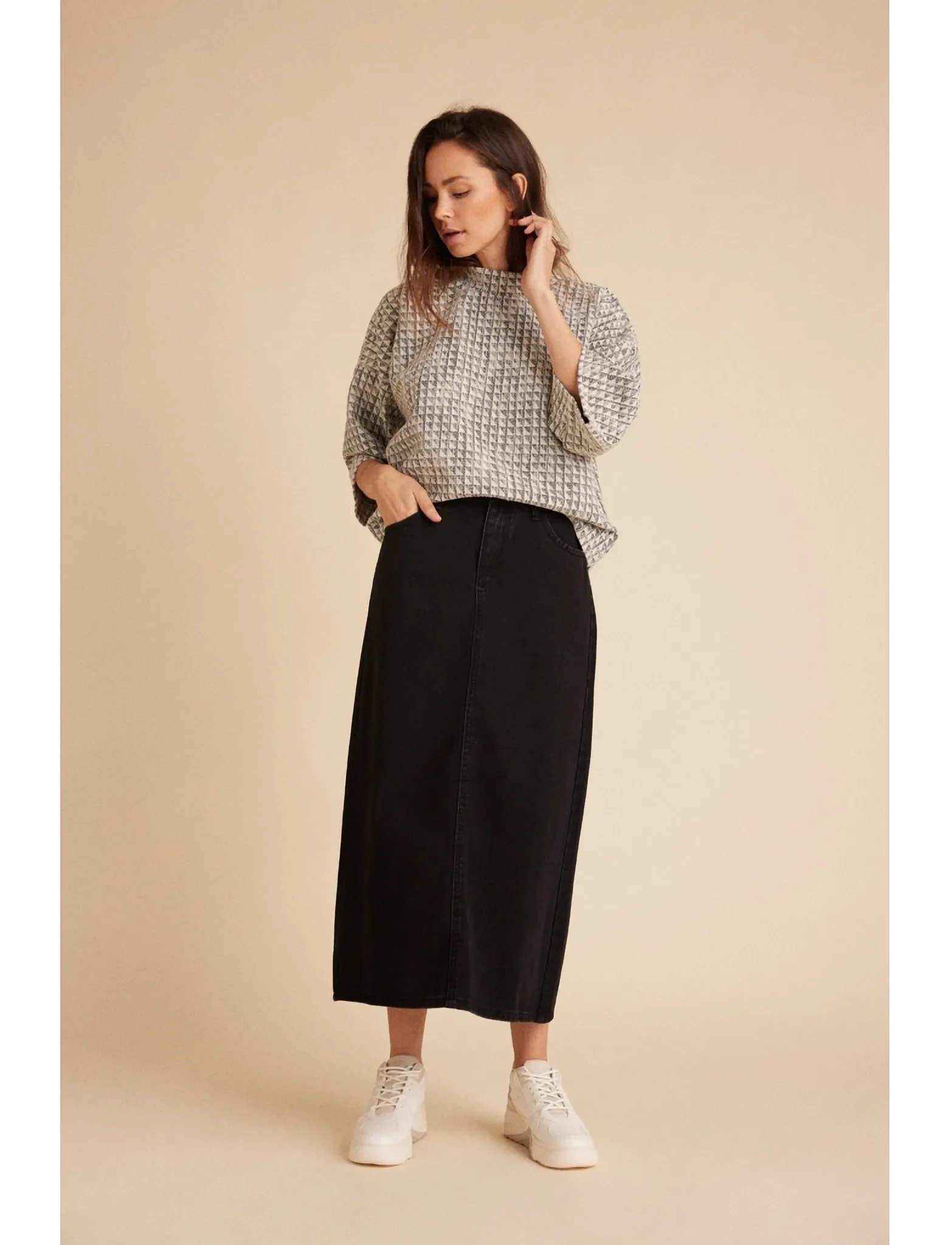 Luxzuz Jeansor Skirt - Röcke - 999 BLACK / black