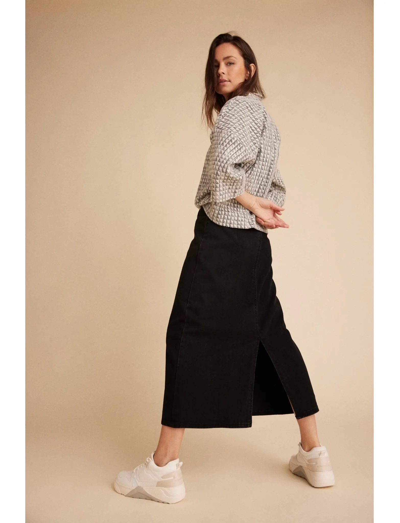 Luxzuz - Jeansor Skirt - jeansröcke - 999 black - 3