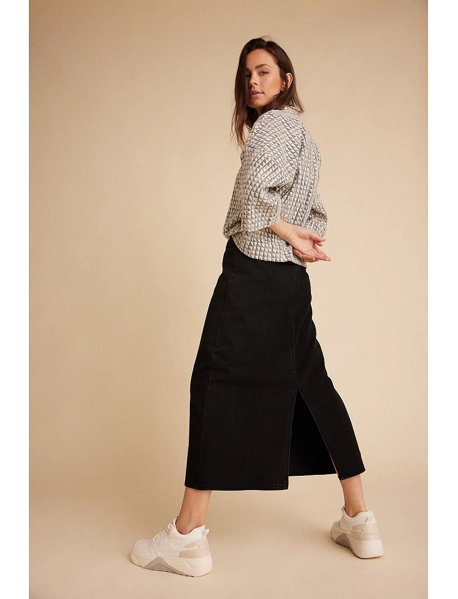 Luxzuz - Jeansor Skirt - jeansröcke - 999 black - 3