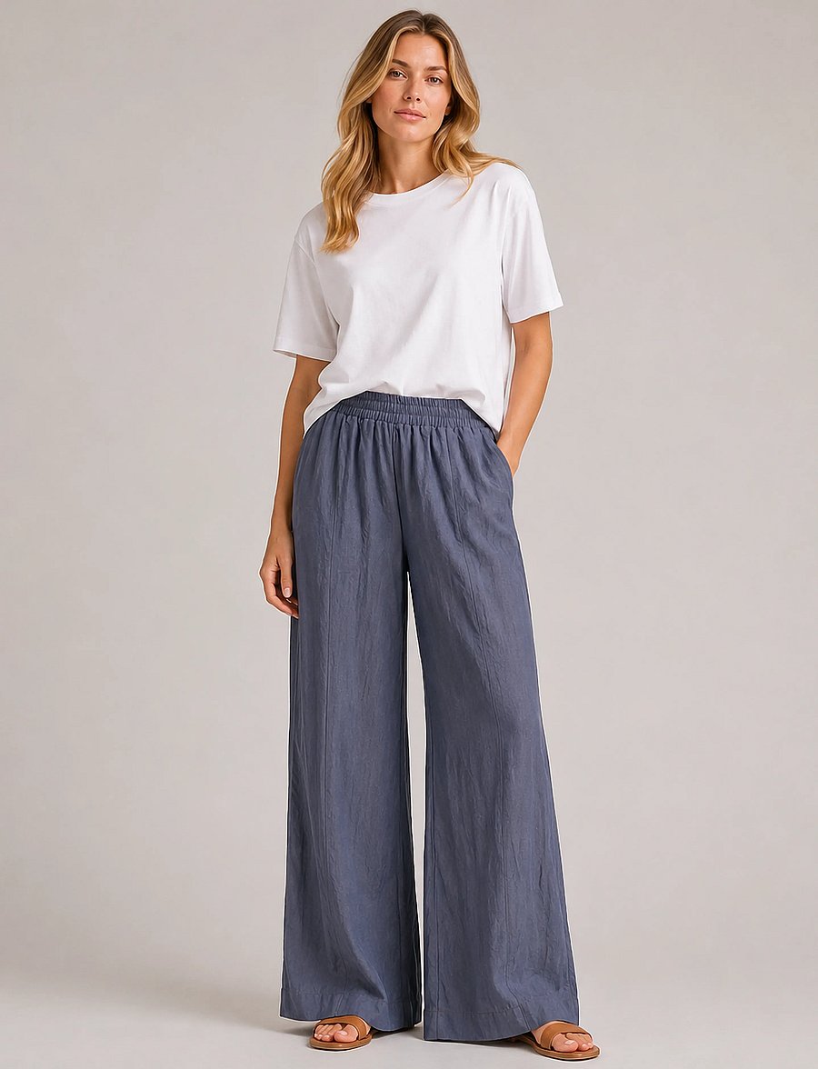 Luxzuz - Donna Pant - bukser med brede ben - 528 tradewinds - 0