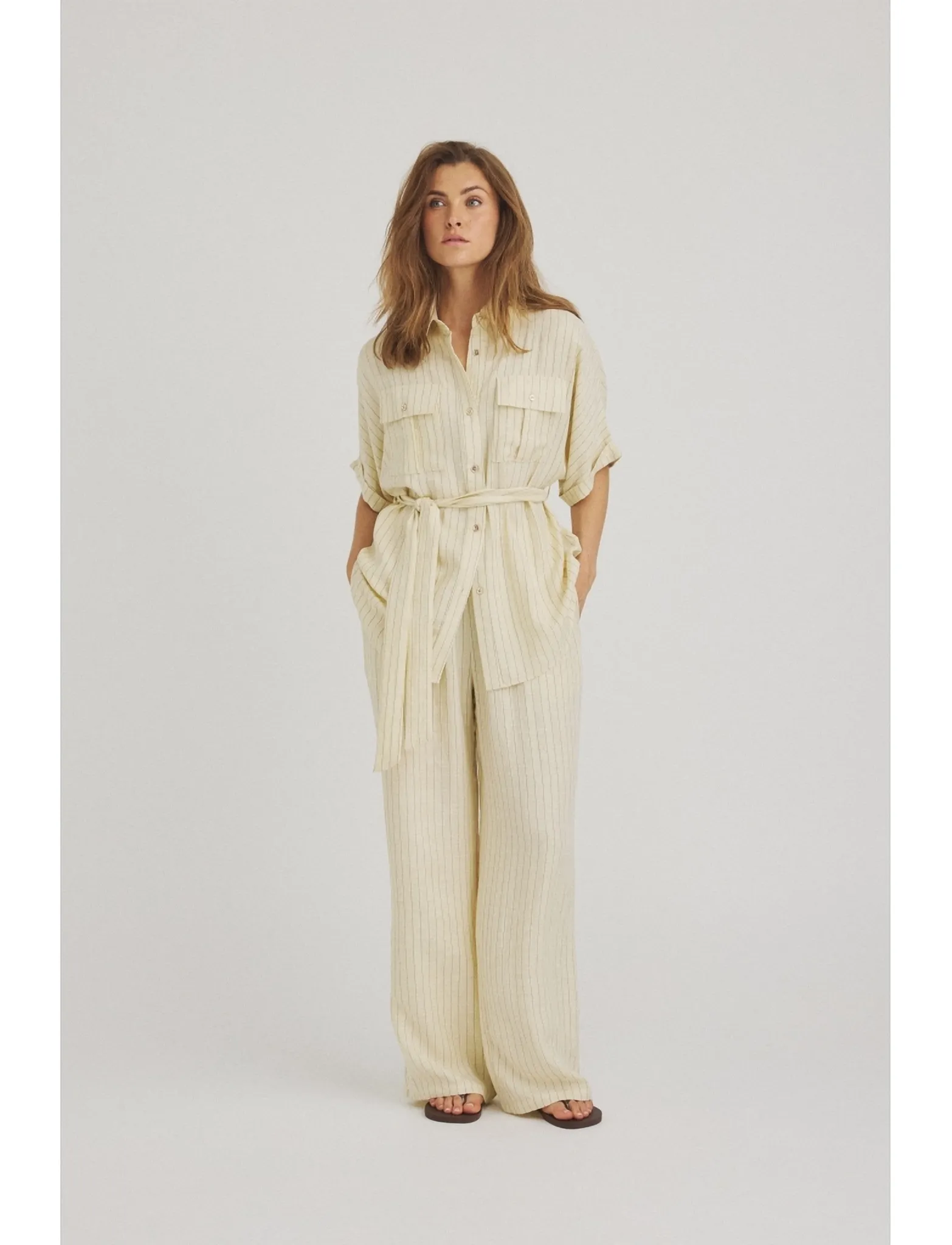 Luxzuz Vanda Pant - Hosen mit weitem Bein - BUTTER / cream
