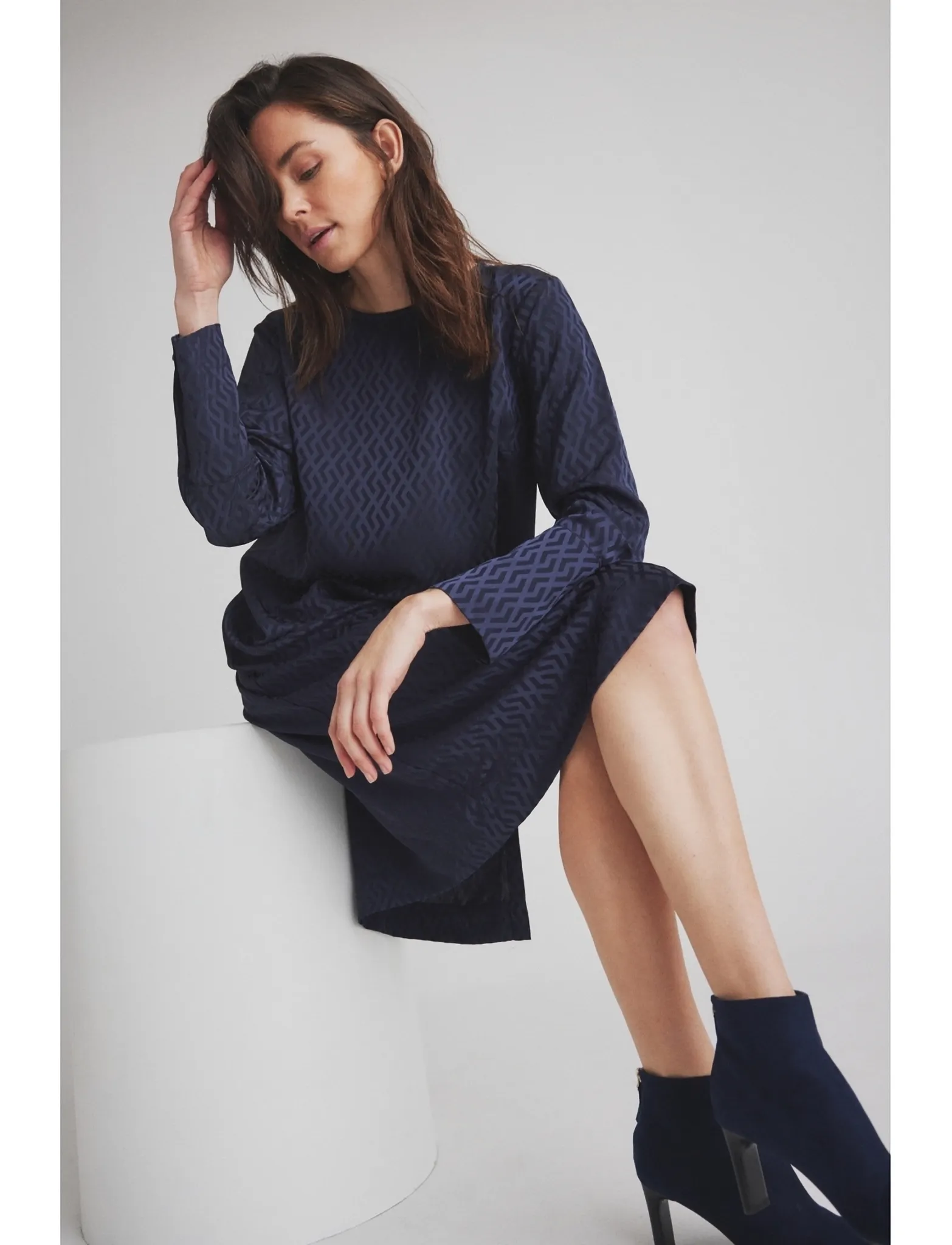 Luxzuz Albinano Dress - Luxzuz - 575 NAVY BLUE / navy
