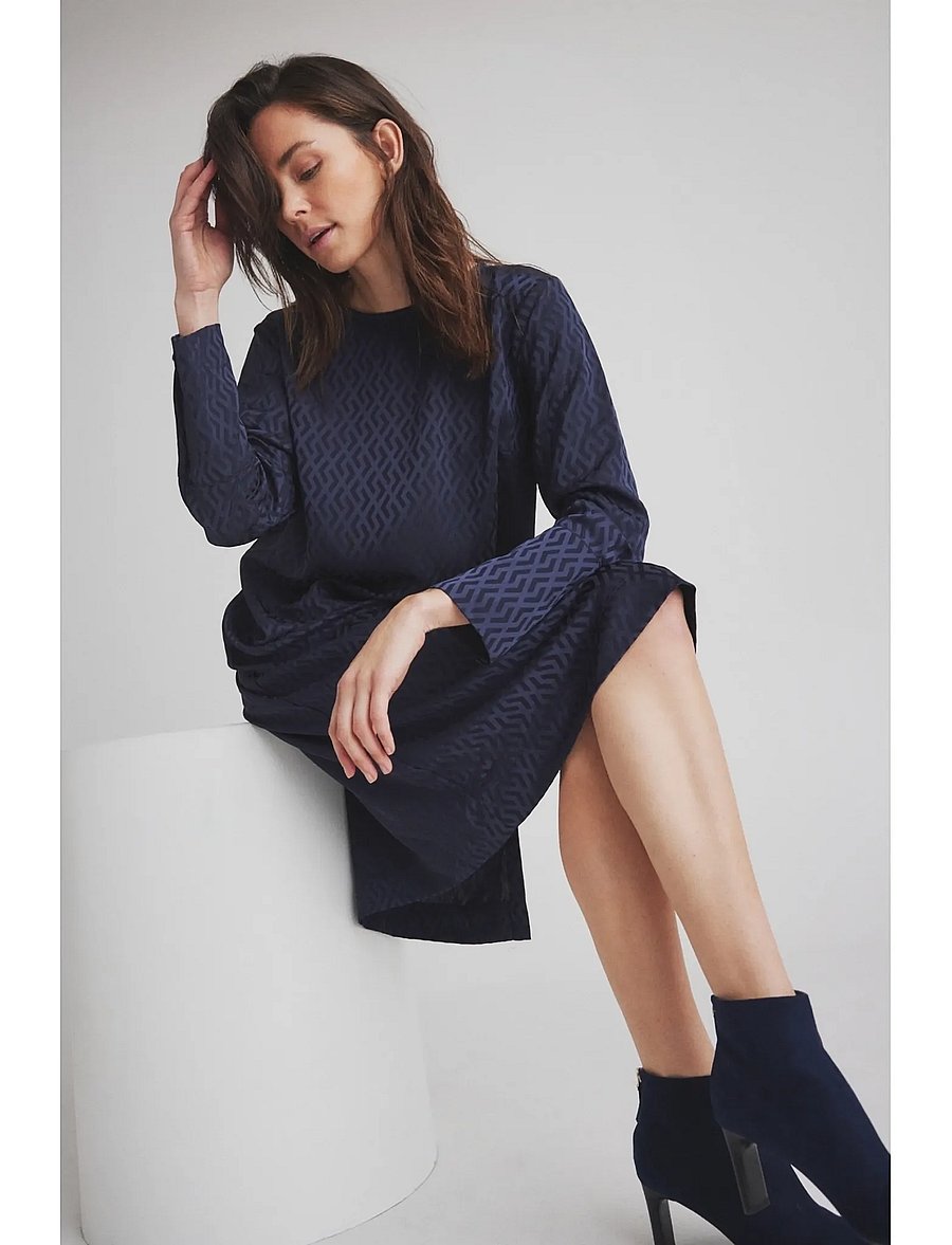 Luxzuz - Albinano Dress - midiklänningar - 575 navy blue - 0