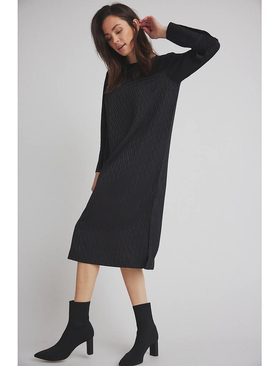Luxzuz - Albinano Dress - midiklänningar - 999 black - 0