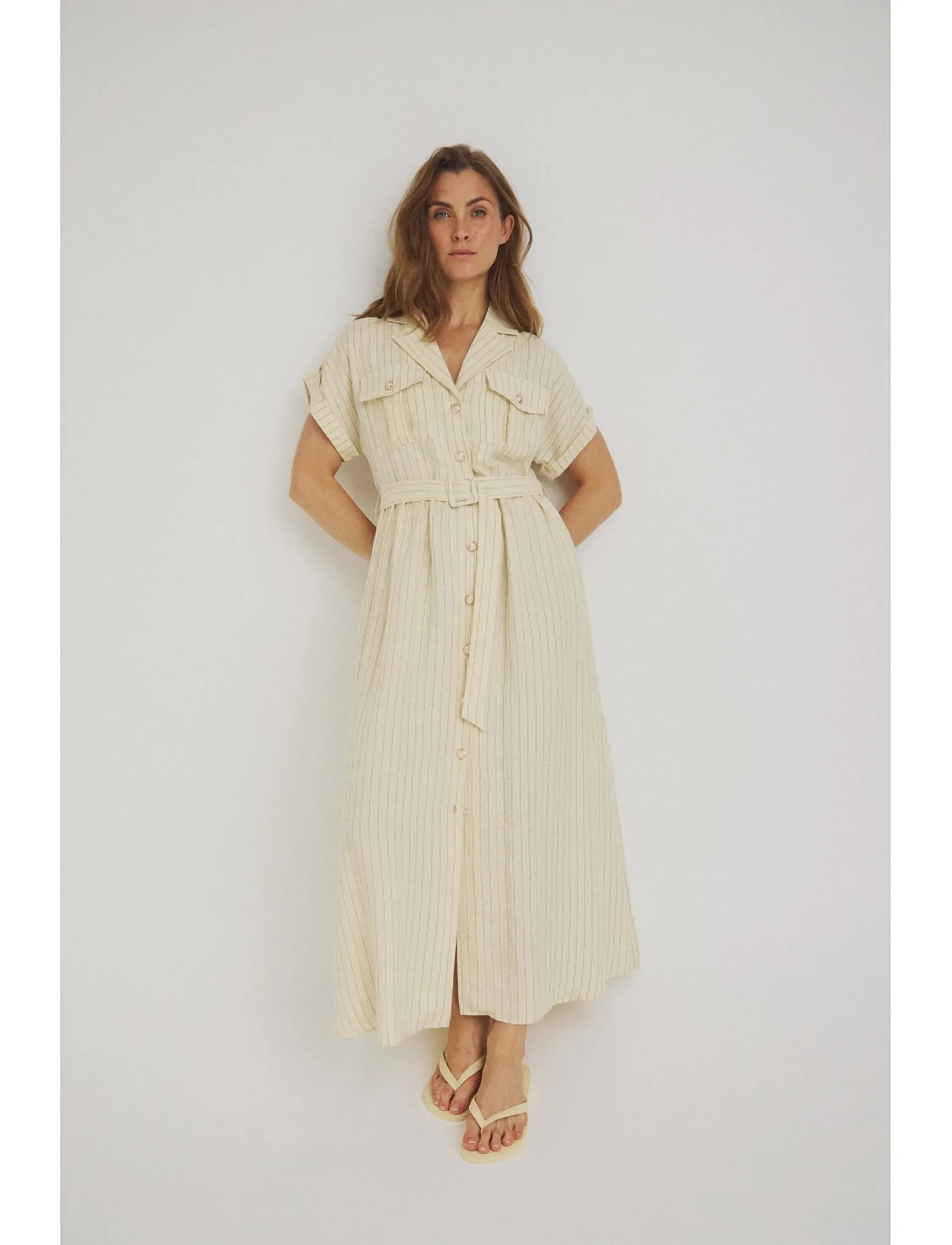 Luxzuz - Viana Dress - skjortekjoler - butter - 0