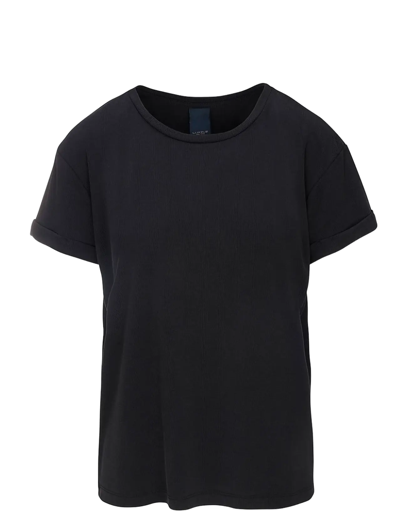 LUXZUZ Karin Fine Rib T-Shirt Schwarz - L - Damen