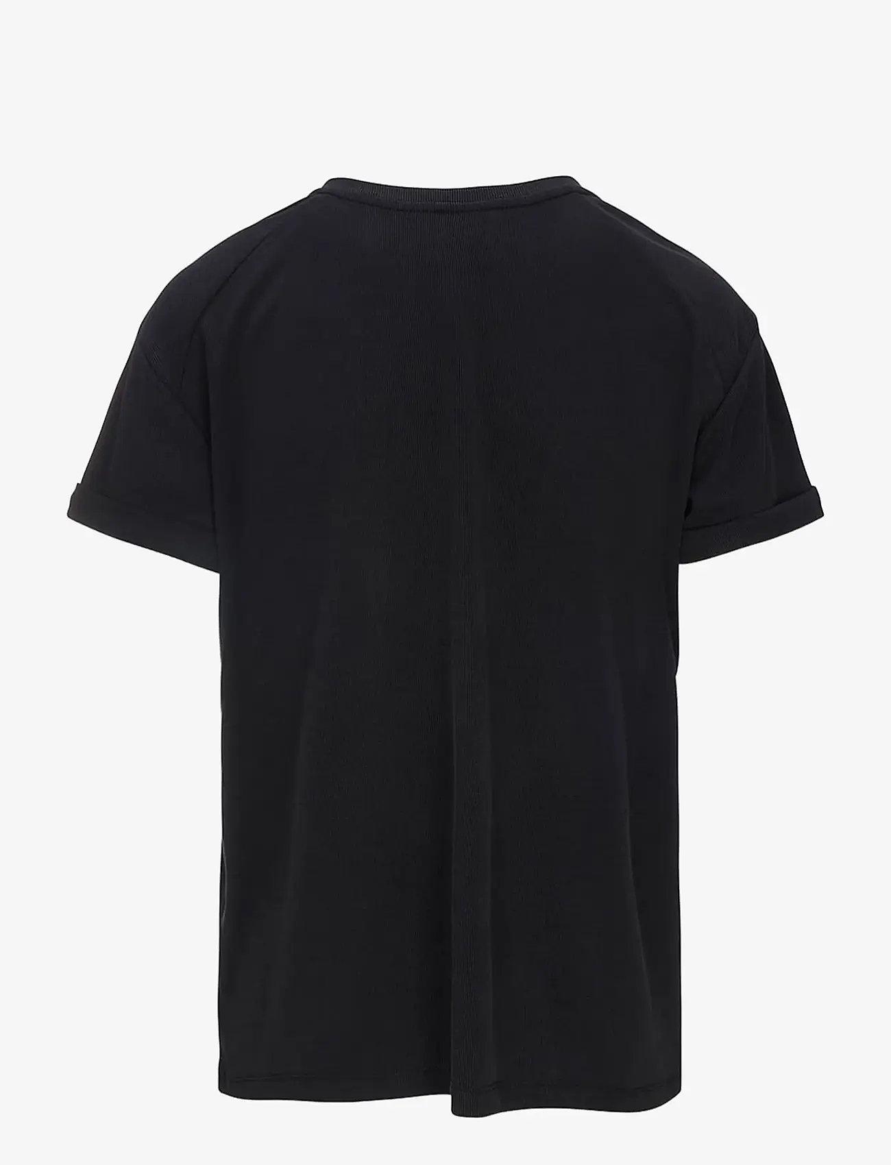 Luxzuz - Karin Fine Rib T-shirt - efterårstøj - black - 2