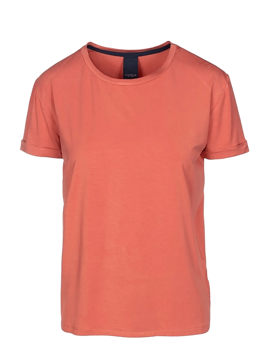 Luxzuz - Karin Bamboo T-Shirt - t-shirts - 216 apricot brandy - 1