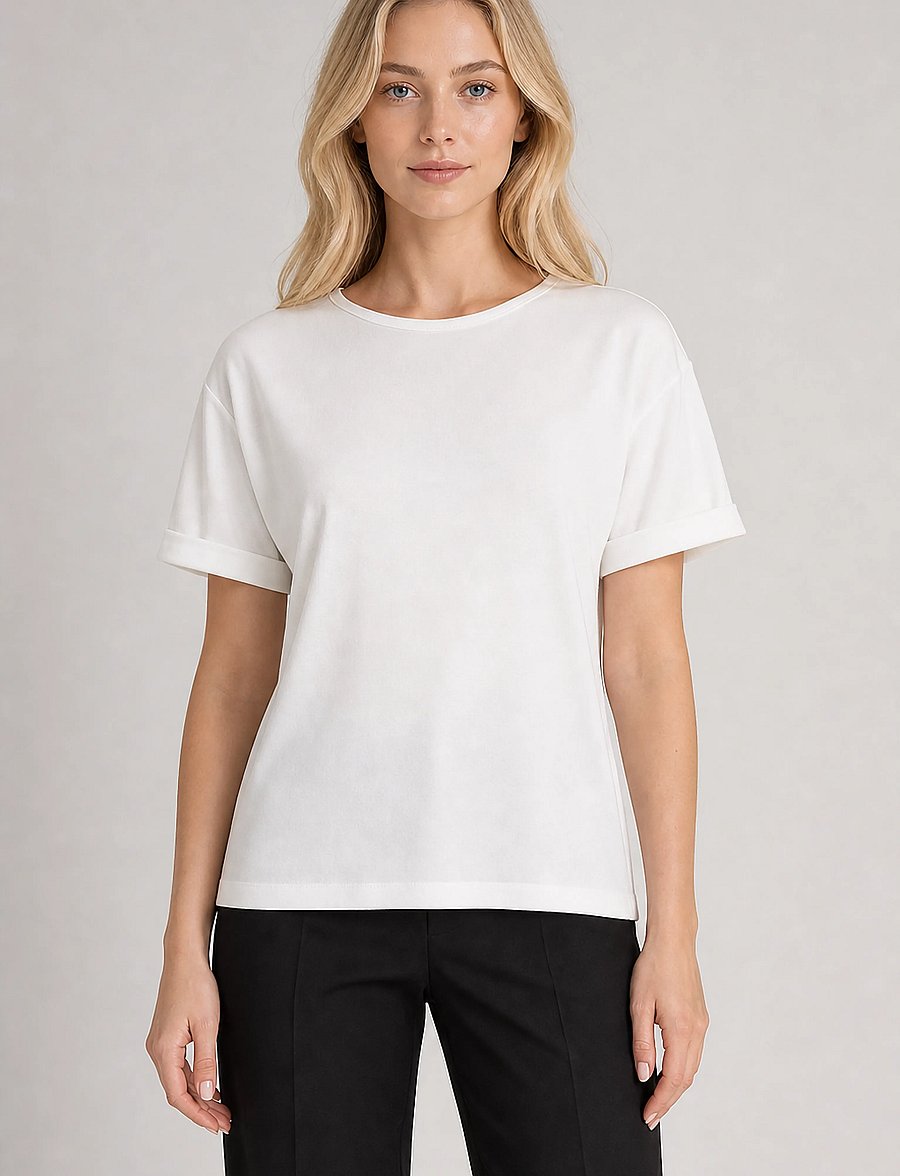 Luxzuz - Karin Bamboo T-Shirt - t-shirts - 737 cream - 0