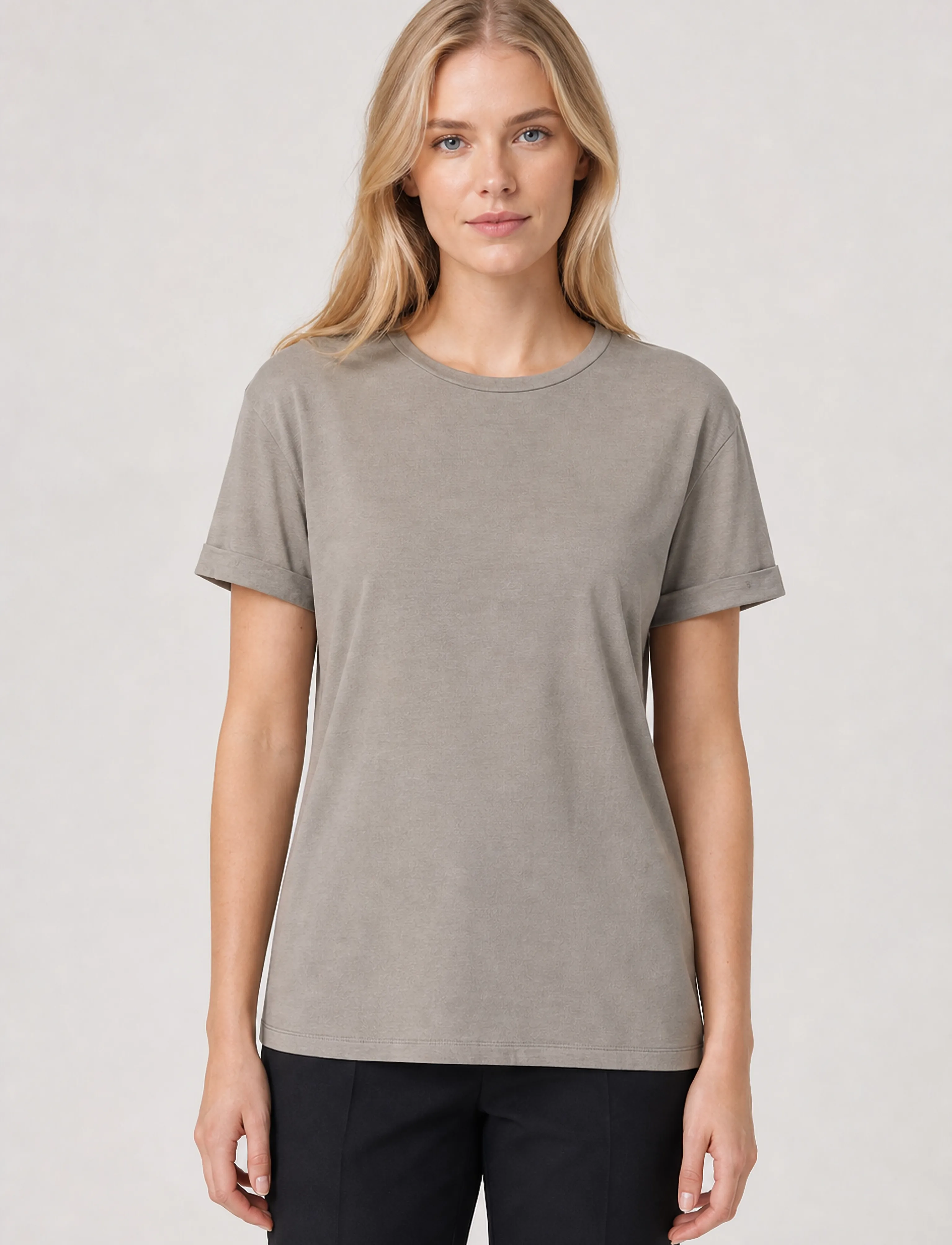 Luxzuz Karin Bamboo T-Shirt - T-särgid ja topid - 815 MOON MIST / beige