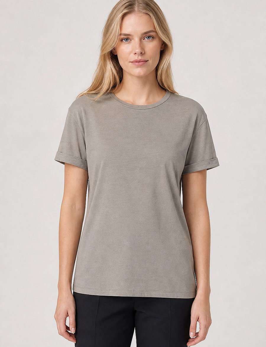 Luxzuz - Karin Bamboo T-Shirt - t-särgid - 815 moon mist - 0