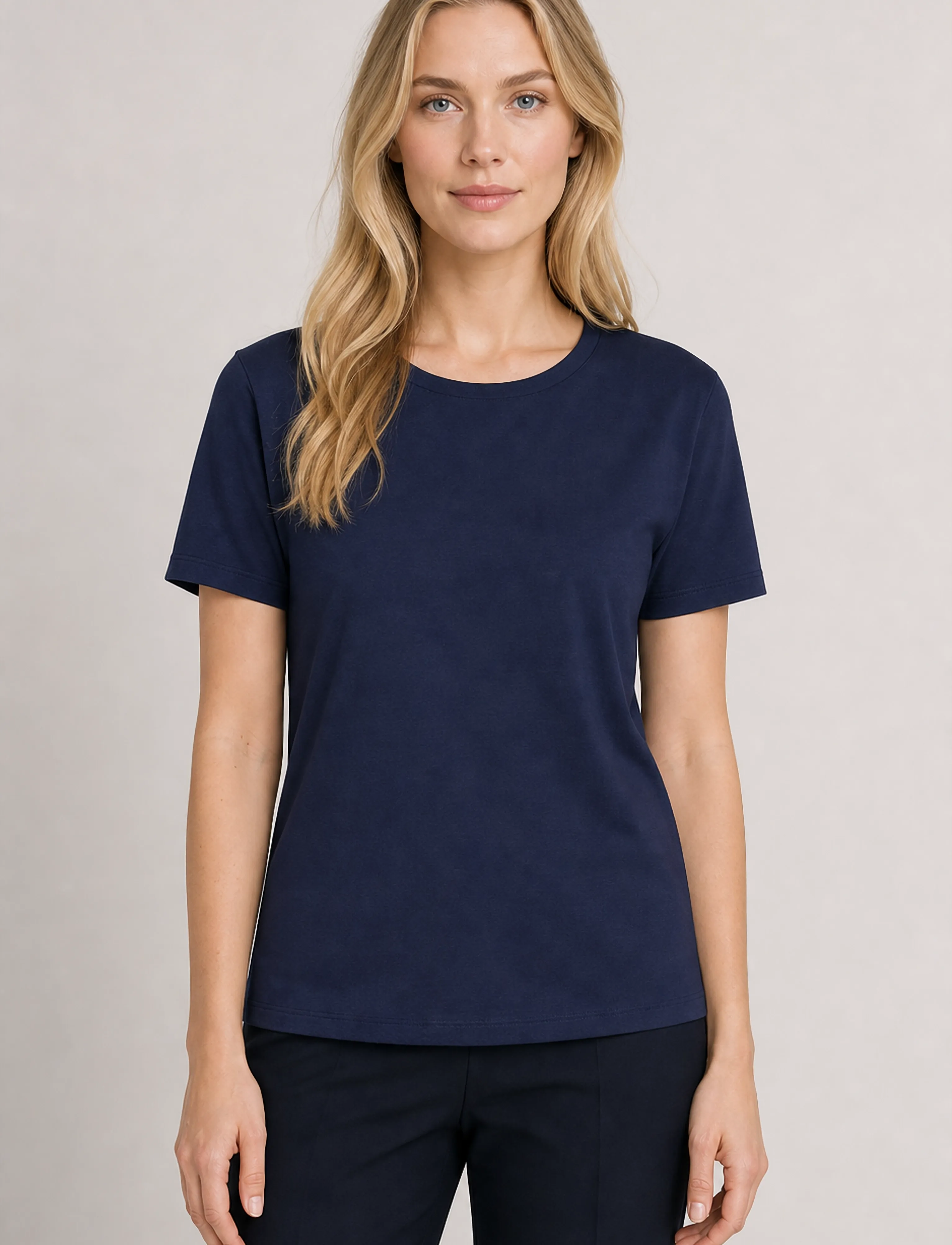 Luxzuz - Karin Bamboo T-Shirt - efterårstøj - night blue - 0