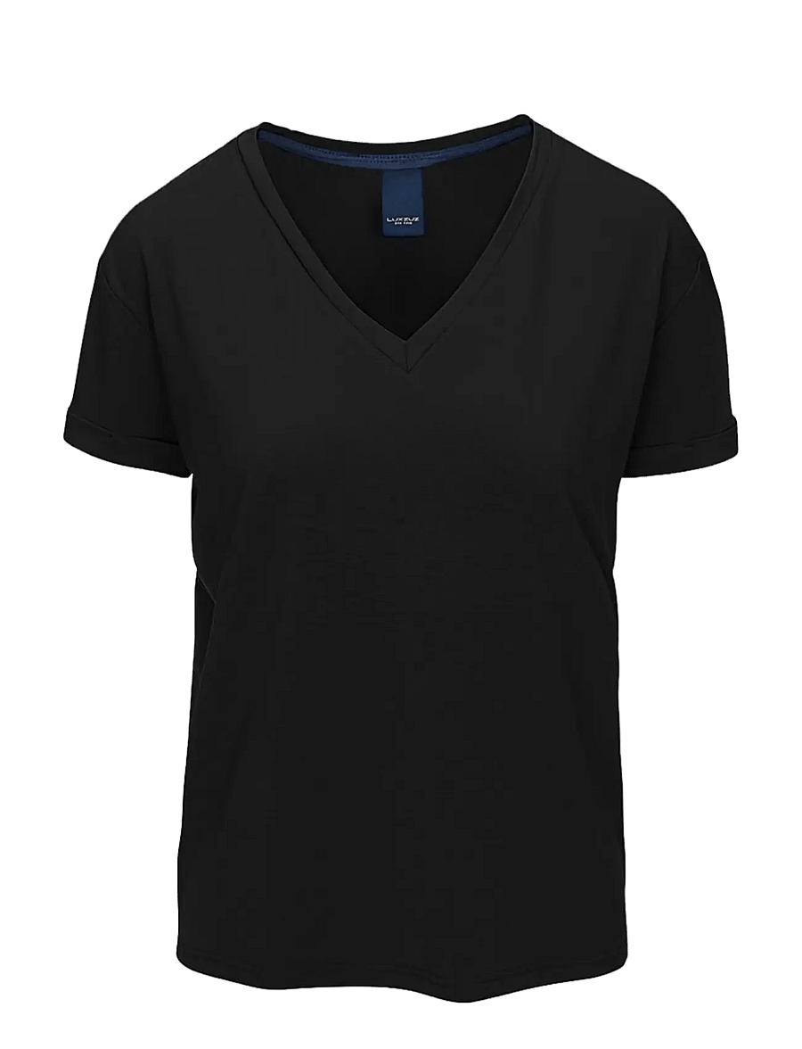 Luxzuz - Karvi Bamboo T-Shirt - t-shirts - 999 black - 1