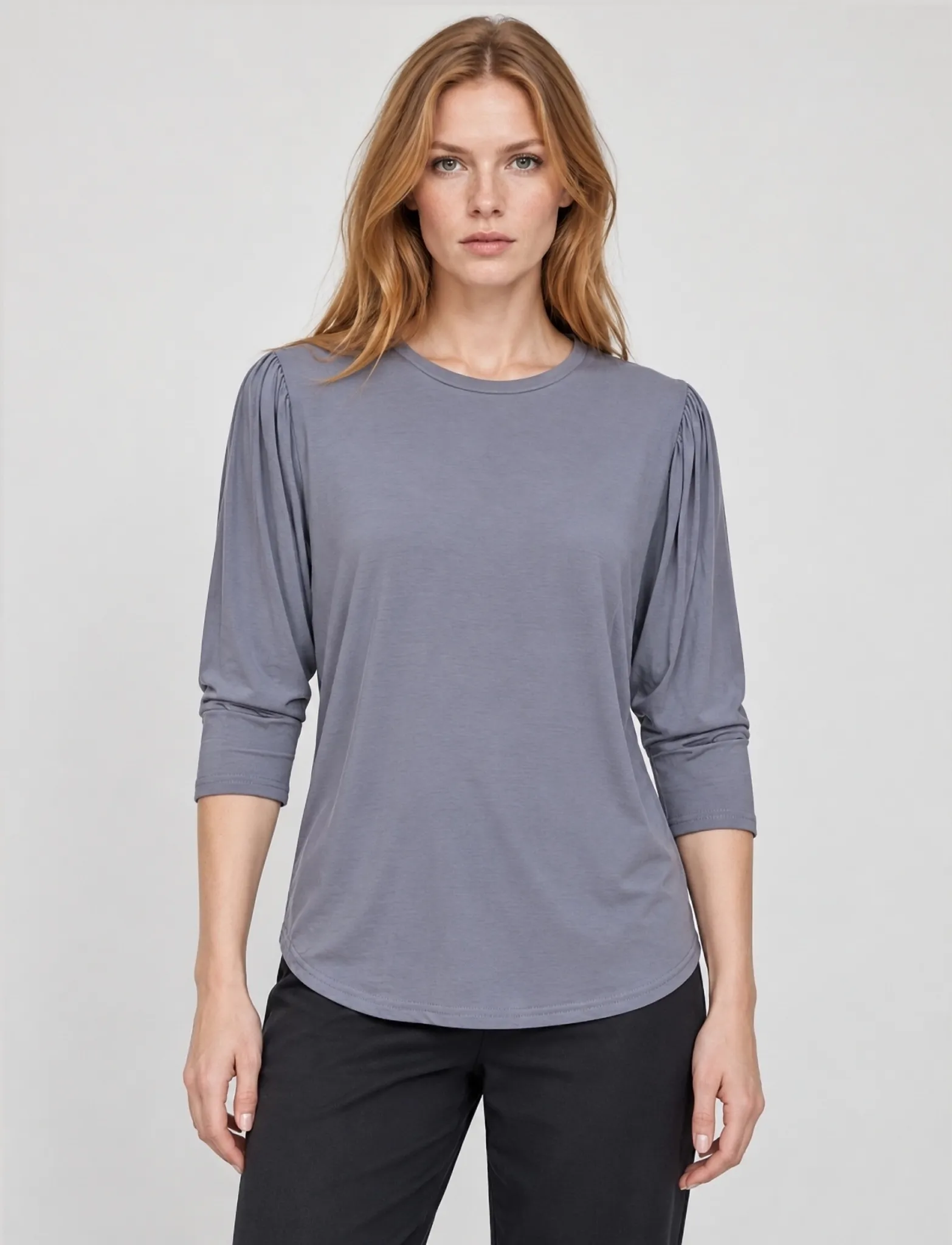 Luxzuz - Lailong Bamboo T-shirt - herbstliche kleidung - steel grey - 0