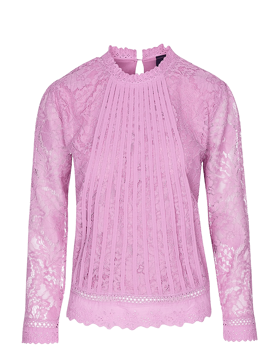 Luxzuz - Laizy Blouse - langärmelige blusen - 368 pink nectar - 1