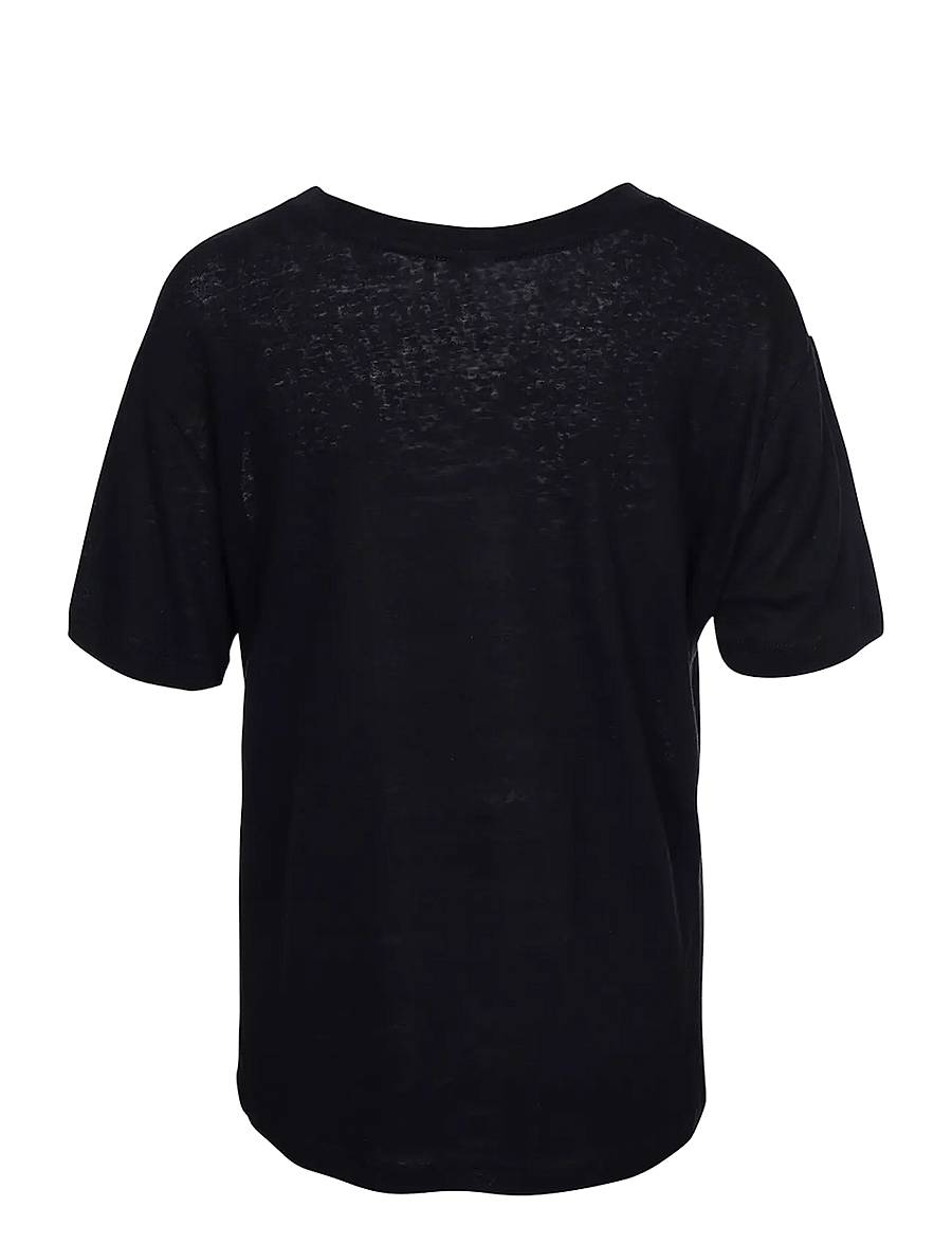 Luxzuz - Essenti Linen T-Shirt - t-shirts - 999 black - 1
