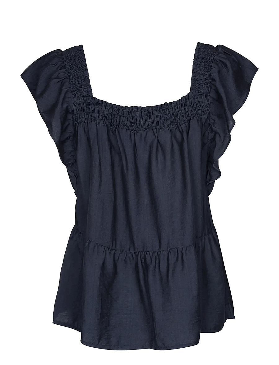 Luxzuz - Rufusine Blouse - kurzärmelige blusen - 575 navy blue - 2